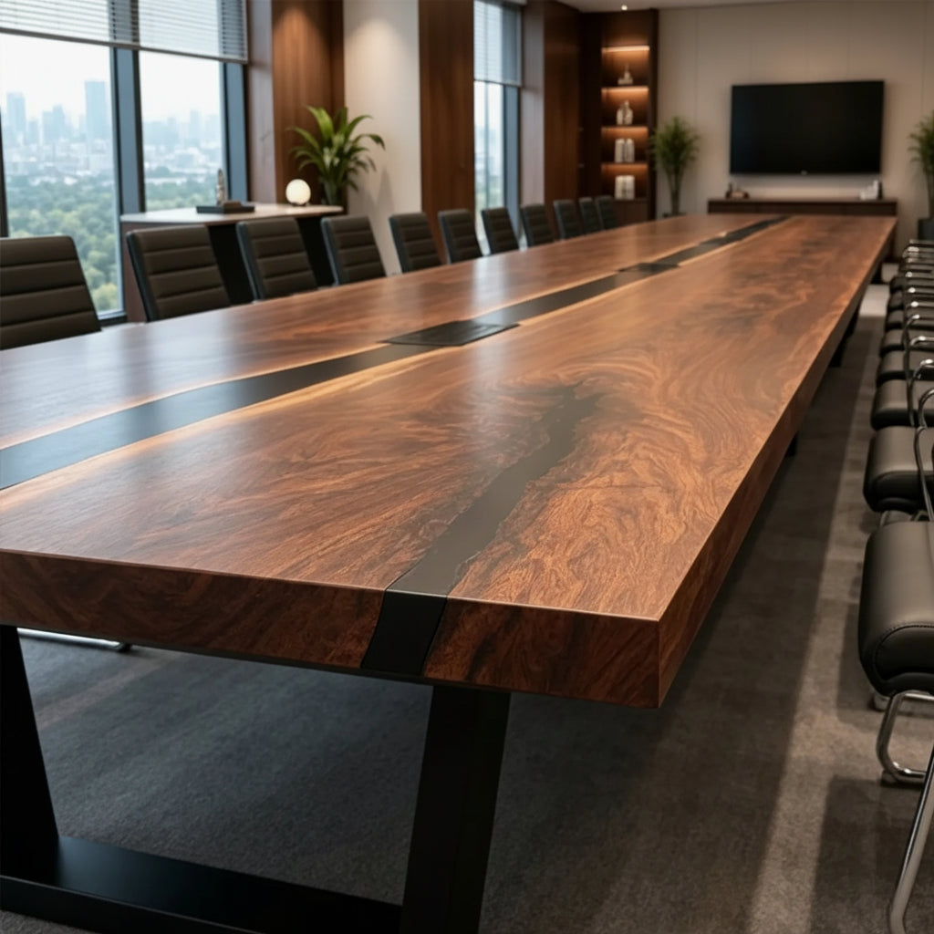 Black Walnut Obsidian Boardroom Table by Thomas Dawn